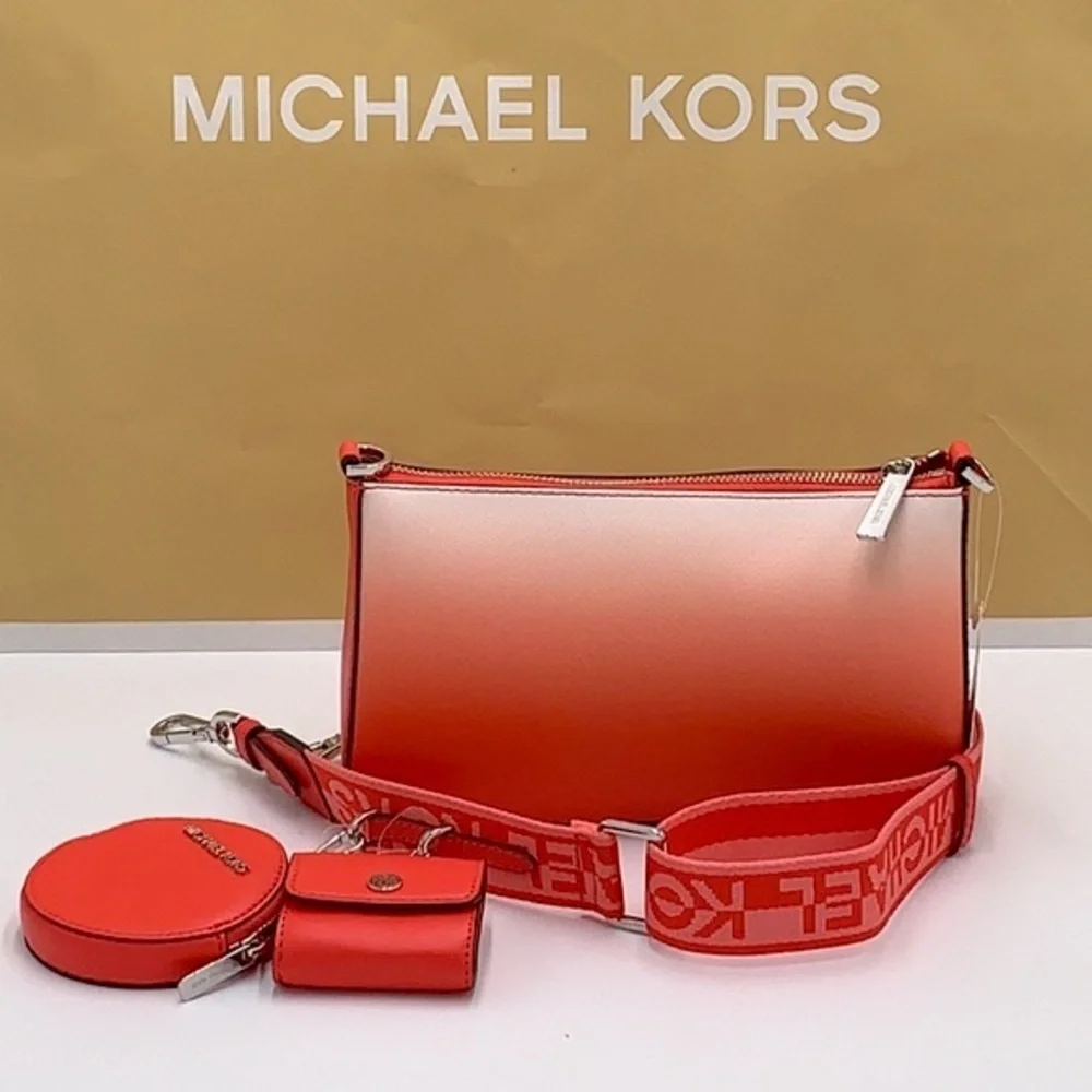 Michael Kors Jet Set Travel Tech Attached with Adjustable Coral Reef Crossbody